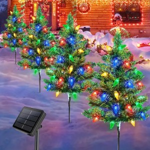 Solar-Powered Christmas Tree Lights (Set of 4)